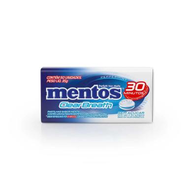 Pastilha Mentos Clear Breath Peppermint com 35g