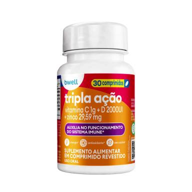 Vitamina C bwell Tripla Ação 30 comprimidos