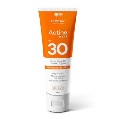 Protetor Solar Facial Darrow Actine FPS 30 Antioliosidade Toque Seco Sem Cor 40g
