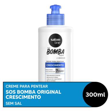 Creme de Pentear Cabelo Ondulado Cacheado Salon Line S.O.S Bomba Original 300ml