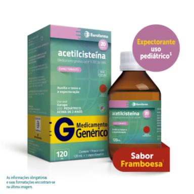 Acetilcisteína 20mg/ml Xarope 120ml Eurofarma Genérico