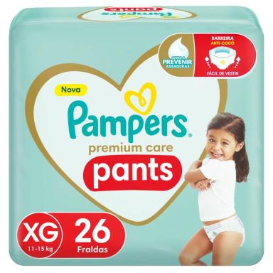 Fralda Pampers Pants Premium Care XG 26 unidades