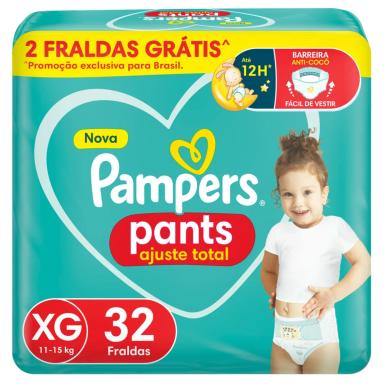 Fralda Calça Pampers Pants Ajuste Total XG 32 unidades