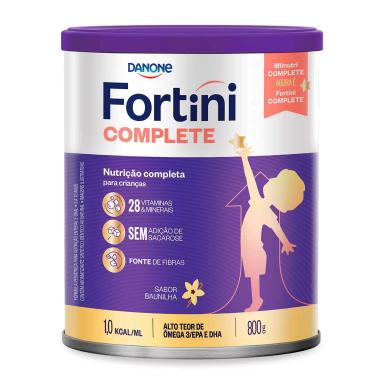 Fórmula Infantil Fortini Complete Danone Baunilha 3 a 10 anos 800g