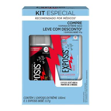 Kit Repelente Exposis Extrême Spray Icaridina 100ml + Exposis Bebê Gel Icaridina 117g