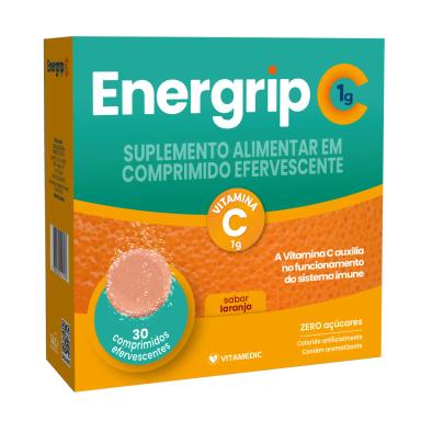 Vitamina C Efervescente Energrip C 1g Laranja 30 comprimidos