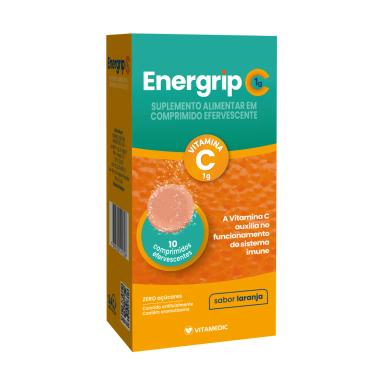Vitamina C Efervescente Energrip C 1g Laranja 10 comprimidos