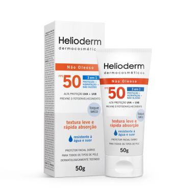 Protetor Solar Facial Fluido FPS 50 Helioderm Suncare 50g