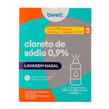 Descongestionante Nasal Bwell Alto Volume 30 sachês de 2,160g cada + Lavador 240ml