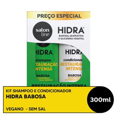 Kit Salon Line Hidra Babosa Shampoo 300ml + Condicionador 300ml