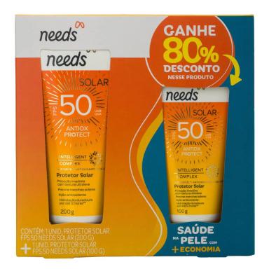 Kit Protetor Solar FPS 50 Needs Antiox Protect 200g + 100g