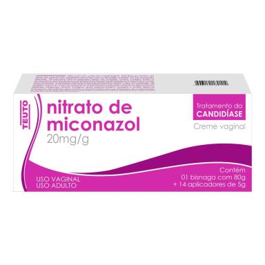 Nitrato de Miconazol 20mg/g Creme Vaginal 80g + 14 aplicadores Teuto