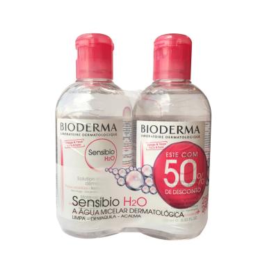 Kit Água Micelar Dermatólogica Bioderma Sensibio H2O com 2 unidades de 250ml cada