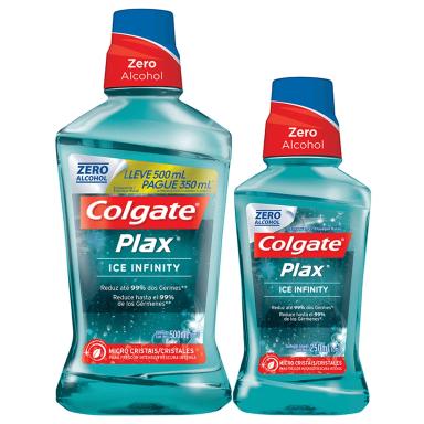 Kit Enxaguante Bucal Colgate Plax Ice Infinity 500ml + 250ml