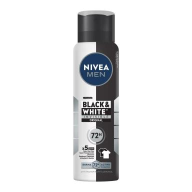 Desodorante Antitranspirante Aerosol Nivea Men Black & White Invisible 72h 150ml