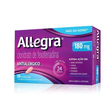 Allegra Cloridrato de Fexofenadina 180mg 30 comprimidos