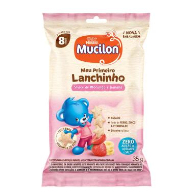 Snack Mucilon Meu Primeiro Lanchinho Sabor Morango e Banana 35g