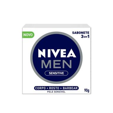 Sabonete em Barra Nivea Men 3 em 1 Sensitive 90g