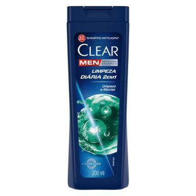 Shampoo Anticaspa Clear Men Limpeza Diária 2 em 1 200ml
