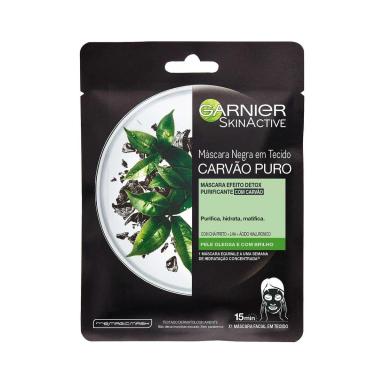 Máscara Facial em Tecido Garnier Hidra Bomb Carvão Detox 28g