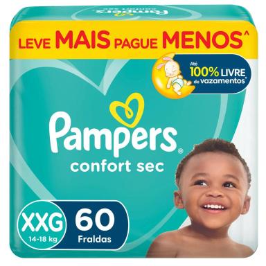 Fralda Pampers Confort Sec XXG 60 unidades