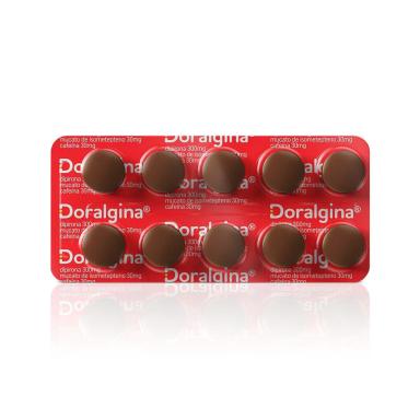 Doralgina Dipirona Sódica 300mg + Isometepteno 30mg + Cafeína 30mg 10 drágeas