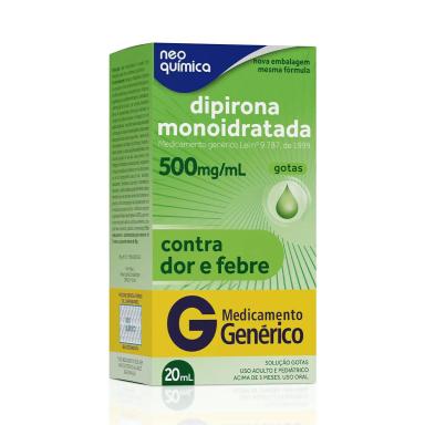 Dipirona Monoidratada 500mg/ml Solução Gotas 20ml Neo Química Genérico