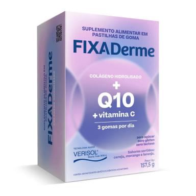 Colágeno Hidrolisado Fixa Derme Gomas Mastigáveis 15 sachês