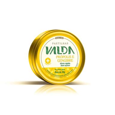 Pastilha Valda Mais Sabor Própolis e Gengibre Lata 50g