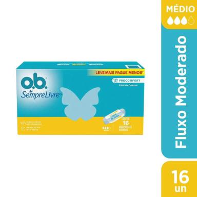 Absorvente Interno OB Sempre Livre  ProComfort Médio 16 unidades