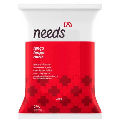 Lenço Umedecido Limpa Nariz Needs 25 Unidades