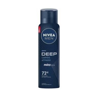 Desodorante Antitranspirante Aerosol Nivea Men Deep Original Carvão Ativado 72h 150ml