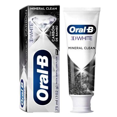 Creme Dental Oral-B 3D White Mineral Clean Carvão de Bambu 102g