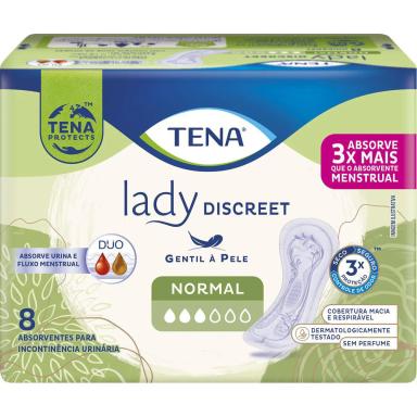 Absorvente para Incontinência Urinária Tena Lady Discreet Normal Feminino Absorção Moderada 8 unidades