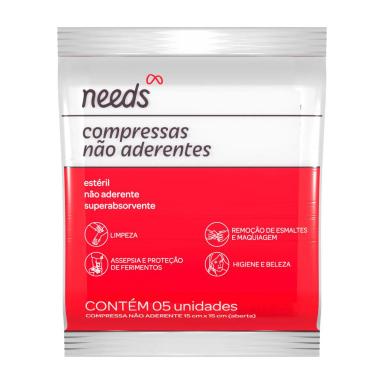 Compressa de Gaze Estéril Não Aderente 5 Unidades