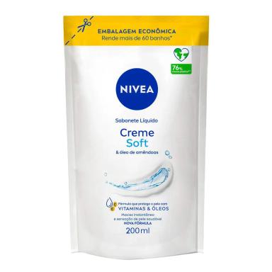 Refil Sabonete Líquido Nivea Creme Soft com 200ml