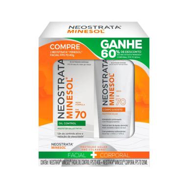 Kit NeoStrata Minesol Protetor Solar Facial Oil Control FPS 70 40g + Corporal FPS 70 120ml