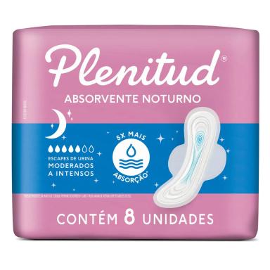 Absorvente Feminino Plenitud Femme Noturno Absorção Leve a Moderada 8 unidades