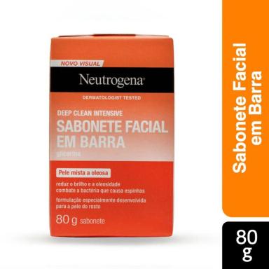 Sabonete Facial em Barra Neutrogena Deep Clean Limpeza Profunda com 80g