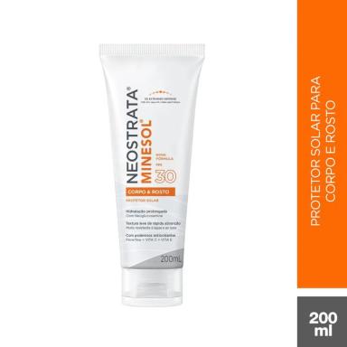 Protetor Solar Facial e Corporal Fluido Hidratante FPS 30 Neostrata Minesol 200ml