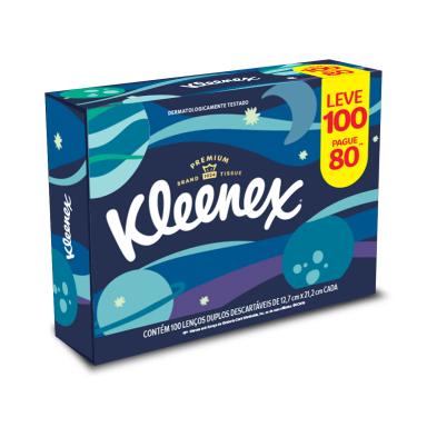 Lenço de Papel Kleenex com 100 Unidades