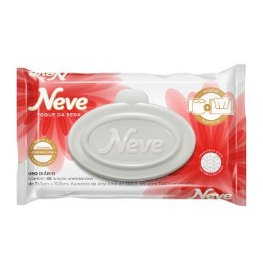 Lenço Umedecido Neve Toque de Seda com 48 unidades