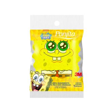 Esponja de Banho Infantil Ponjita Kids 3M do Bob Esponja com 1 unidade