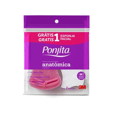 Esponja de Banho Ponjita Anatômica - Grátis Esponja Facial