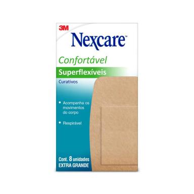 Curativo 3M Nexcare Superflexíveis Joelho e Cotovelo com 8 unidades