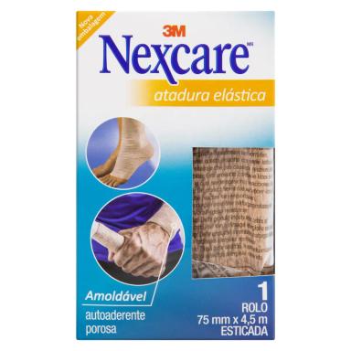 Atadura Elástica Nexcare autoaderente rolo com 75mm x 4,5m