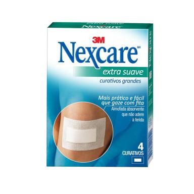 Curativo Nexcare Extra Suave Tamanho Grande com 4 Unidades