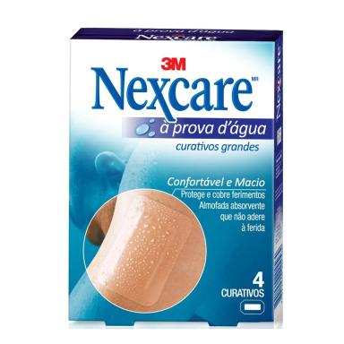 Curativo Grande Nexcare 3M à Prova D'Água com 4 unidades