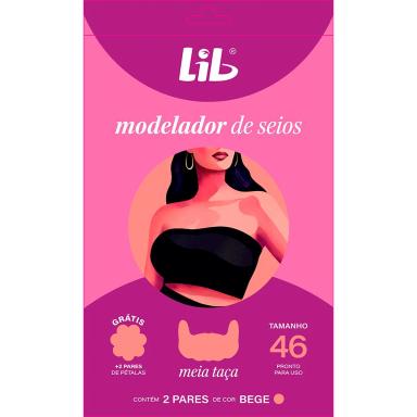 Modelador de Seios Lib Plus Tradicional Tamanho 46 com 2 pares