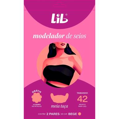 Modelador de Seios Lib Plus Tradicional Tamanho 42 com 2 pares